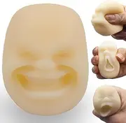 AWANGLUO Human Face Emotion Stress Relief Toy, White, Adult, Squeeze Toy, Human Face, Stress-Relief-Squeeze-Toy