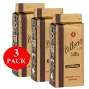3 x Vittoria Espresso Ground Coffee 500g