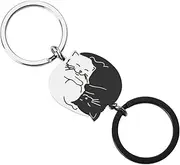 [Kilener] Valentine's Day Gifts for Him Her Boyfriend Girlfriend Matching Cat Keychains for Couples Best Friends Cat Lovers Anniversary Birthday Gifts for Husband Wife Fiancee Fiance Cat Keychain Set