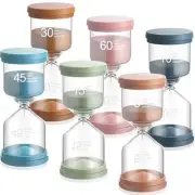 6 Pack Colorful Hourglass Set Sand Timers Clock Egg Large Mocha Mousse Color