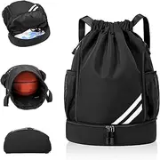 [AGDGV] Fashion Sports Backpacks, Large Capacity Drawstring Gym Bag, Waterproof Backpack with Bottom Compartment and Wide Drawstring, Small Bag Backpack with Inner Pocket, Outer Pocket