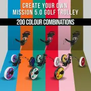 2025 FastFold Mission 5.0 Golf Trolley 3-Wheel Compact Push Cart Choose Colours