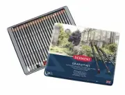 Derwent Graphitint Water-Soluble Tinted Graphite Pencils Tin Set of 24 Colours