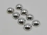 100 Metallic Silver Flatback Round Half Pearl Cabochons 12mm Scrapbook Craft