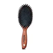 Deville Boar Bristle Wooden Paddle Hair Brush for Women - Cushion Oval Hair