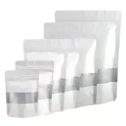 Matte White Standup Zip Seal Bag in with Frosted Window for Snacks Candy Chamoy