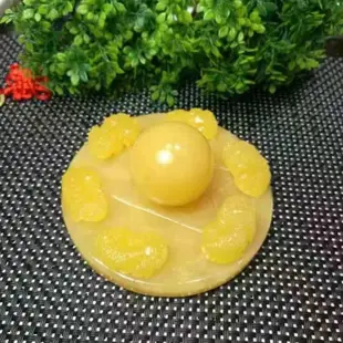 米黃玉貔貅七星陣蓮花底盤黃玉葫蘆元寶黃玉球七星風水擺件