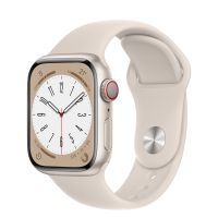 Apple Watch S8 41mm 鋁金屬錶殼配運動錶帶（GPS)-星光色