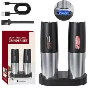 Electric Salt and Pepper Grinder Set, Automatic Salt and Pepper Grinder Set, ...