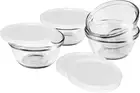 Glass Ramekins, 6 Ounce Glass Custard Cups with Lids, Set of 4