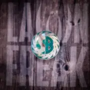 Scott Bonnar Model 45 Clutch Handle Knob | Aqua & Silver | Vintage Mower Decals