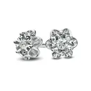 0.07 CT. T.W. Diamond Flower Stud Earrings in Sterling Silver