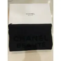 在飛比找蝦皮購物優惠-香奈兒 Chanel 黑色絨布化妝包 收納包
