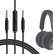 Geekria Audio Cable with Mic Compatible with Beyerdynamic, B&O, B&W, Philips, Jabra, Marshall Headphones Cable, 1/8" (3.5mm) to 3.5mm Replacement Stereo Cord (4 ft/1.2 m)