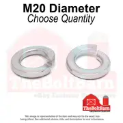 M20 Class 10 Split Lock Washers Zinc Clear (Pick Quantity)