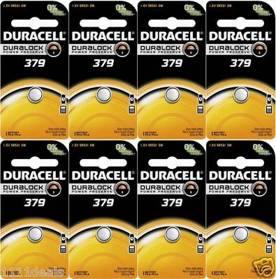 8 Duracell 379 - SR521SW Button Cell Batteries