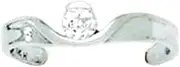 [JewelryWeb] 14k White Gold CZ Simulated Diamond Adjustable Elegant Single Stone Body Jewelry toe ring-toe ring for Women