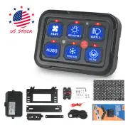 12V 6 Gang Switch Panel LED Light Bar Circuit Control Box For Boat Marine Car RV