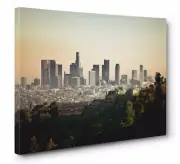 Los Angeles City Skyline Gallery Wrapped CANVAS WALL ART PRINT (Ready to Hang)