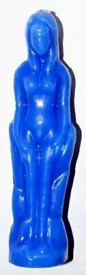 BLUE WOMAN IMAGE 7.25" CANDLE WICCA PAGAN SPELL HOODOO