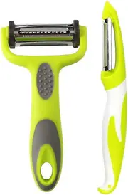 2Pcs Professional Vegetable Peeler and Fruit Peeler, 3 in 1 Peeler + Straight Peeler, Swivel Peeler, Julienne Peeler, Potato Peeler, Carrot Peeler