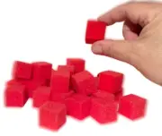 25 RED SPONGE CUBES Magic Tricks Soft Foam 1" Squares Load Ball Finale Set Craft