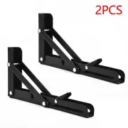 New Black Finish Folding Bracket Table Shelf Motorhome Caravan (2 Pack)