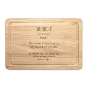 Druncle Drunk Uncle Definition Rectangular Chopping Board Gin Whisky Beer Funny