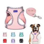 Step in Mesh Dog Harness and Leash Set - Breathable Air Mesh Reflective Escap...