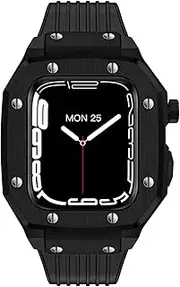 [CEKGDB] Alloy Watch Case For Apple Watch Series 8 7 6 5 4 SE 45mm 42mm 44mm Luxury Metal Rubber Stainless Steel Watch Modification Mod Kit watch Strap