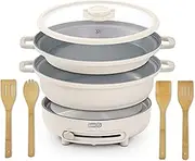 Dash SmartStore® 8 Piece Nesting Nonstick Cookware Set with Electric Burner – Compact Stacking Pots and Pans with Lids, Ideal for Small Kitchens & Dorms