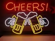 Cheers Beer Cups Neon Sign Lamp Light Beer Bar With Dimmer