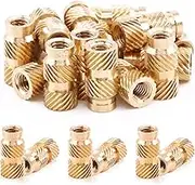 60Pcs M3x10x5 Brass Threaded Inserts for Plastic Brass Inserts 3D Printing Knurled Nut Brass Embedment Nut Heat Set Insert for 3D Printing Plastic