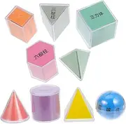 WEKAMOS 9pcs Translucent Geometric Solids for Boy Girl Light Table Manipulatives Engaging Learning Tool for Volume Area Calculation Boosts Math Skills Spatial Awareness