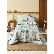 Linen House Kids The Big Build Coverlet Home Bedding Set w/ Pillow Sham Blue Double