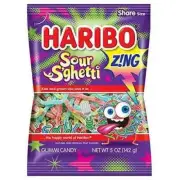 Haribo Gummi Candy, Z!NG Sour S'ghetti, 5-Ounce Bags [Pack of 12]