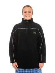 Snr Navy 1/4 Zip Polar Fleece Jumper With Emb