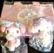 Sanrio Hello My Melody and My Sweet Piano plush mascots and tote bag set of 3.