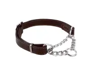 Martingale Leather No Pull Dog Collar - Brown