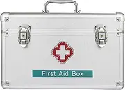 Medication Lock Box,Portable Cross Shoulder First Aid Kit, Contain Removable Tray for Drugs Storage Family Storage Box with Portable Handle for Clinic and Hospital,12in