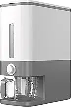 Leona Co Rice Dispenser, 25 LBS/12 KG Rice Storage Container Holder, BPA-Free Large Dry Food Container Bin with Measuring Cup for Kitchen Pantry Organization (Gray)