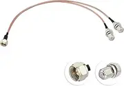 Superbat F-Type Splitter Jumper F Male to F Dual Female Coax Splitter 75 Ohm TV Cable 2 Way for Satellite Receiver, Cable Box, Audio Video (12 inches)
