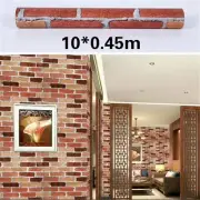 10m 3D Brick Slate Effect Wallpaper Self-Adhesive Realistic Vintage Textured