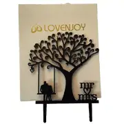 Lovenjoy Wedding Cake Topper Black acrylic silhouette Mr Mrs Swinging Under Tree