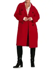 [Belle & Bloom] Rumour Has It Oversized Wool Blend Coat in Red