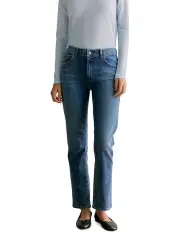 [Trenery] Mid Rise Straight Leg Jean in Vintage Wash Denim