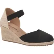 Anne Klein Women Zuri Ankle Strap Espadrille Sandals US 10M Black Fabric