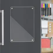 Acrylic Fridge Planner, 30 x 20 cm Magnetic to Do List, Weekly Meal Planner Magnetic Fridge, Including 6 Wet Erase Markers, Marker Holder, Silicone Pads and Wipe Cloth.