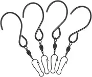 Toddmomy 4pcs Wind Chime Hook Clips for Hanging Swivel Hooks for Wind Spinners S Hooks Garden Hooks for Hanging Bird Feeders Bird Feeder Hanger for Tree Windsock Clip Black Stainless Steel