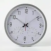 Outdoor Garden Wall Clock, 14 Inch Large Waterproof Garden Clock with Hygrometer Thermometer Waterproof Outdoor Clock Decorative Fence Ornament Outside Clock Mute Wall Clock